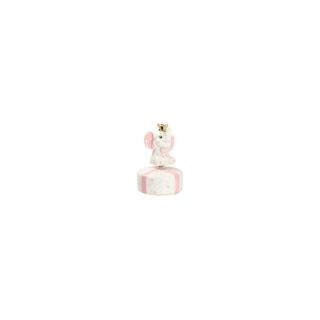 Carillon elefante rosa con corona in porcellana