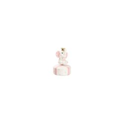 Carillon elefante rosa con corona in porcellana