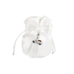 Pochette bianca con charm vespina bianca smaltata rh2-4574