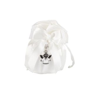 Pochette bianca con charm angelo smaltato rh2-4573