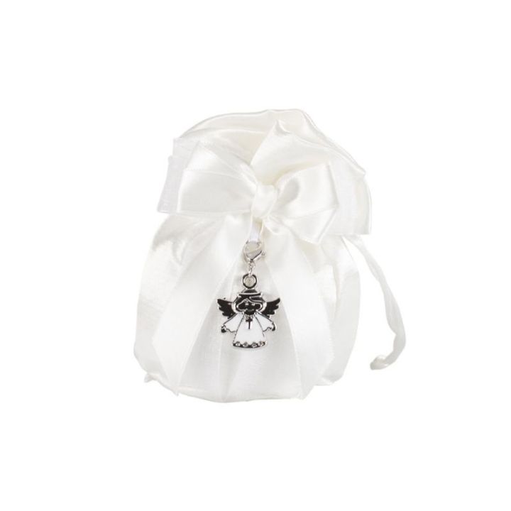 Pochette bianca con charm angelo smaltato rh2-4573