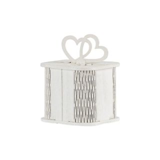 Scatolina in legno bianca portaconfetti con cuore