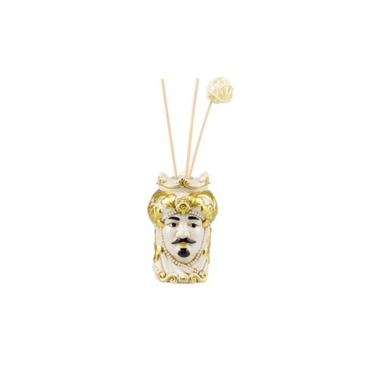 Diffusore moro king ceramica dec. crema/oro con sticks