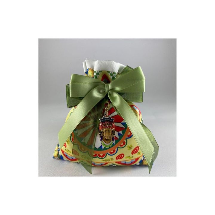 Sacchetto maiolica new con pendente moro king in metallo