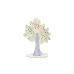 Albero della vita crema/bianco grande con fatine in porcellana