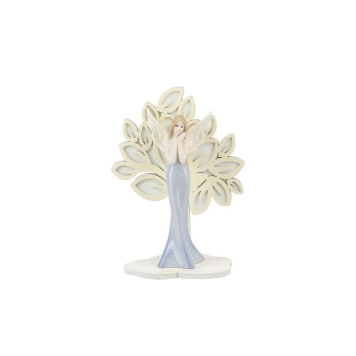 Albero della vita crema/bianco grande con fatine in porcellana