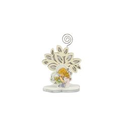 Albero della vita crema/bianco con cuore bimba comunione in resina