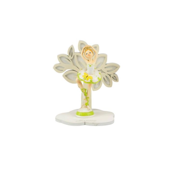 Albero della vita crema/bianco con ballerine in resina