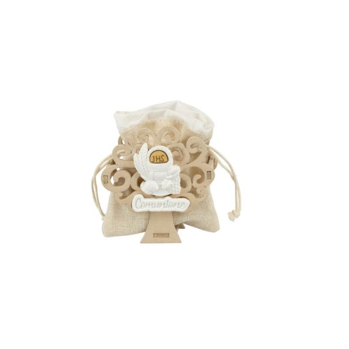 Scatolina albero della vita con calice comunione gesso e in legno