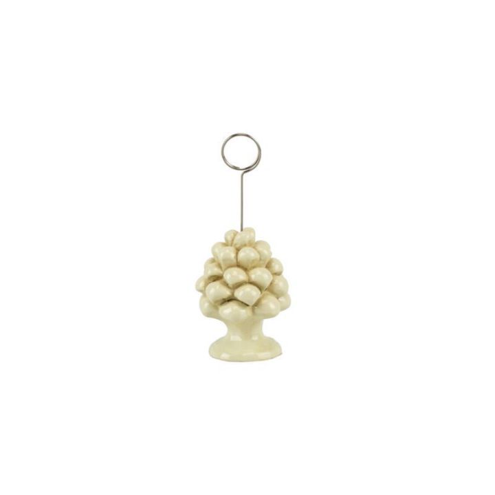 Pigna crema con clip portafoto in metallo