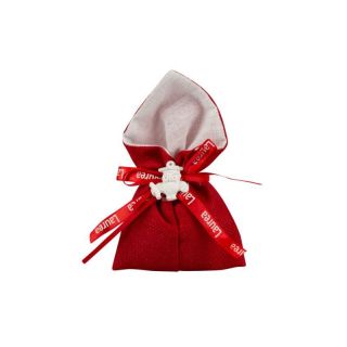 Sacchetto juta rosso con gufetto gessetto