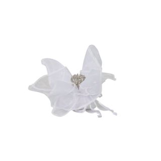 Fazzoletto bianco con corona argento metallo con strass
