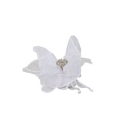 Fazzoletto bianco con corona argento metallo con strass