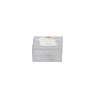 Scatolina in plastica trasparente c.m. 6x6x3 con applic.gessetto calic
