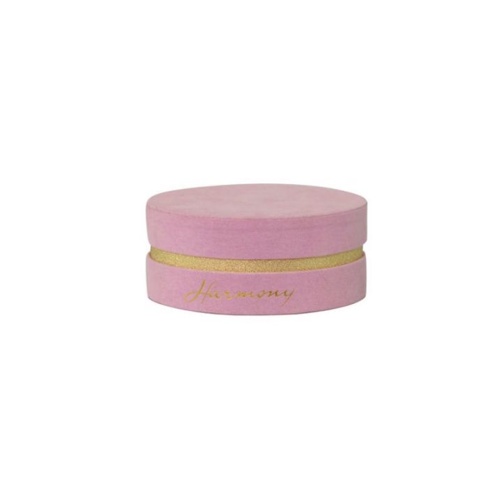 Scatola in velluto tonda pink / oro