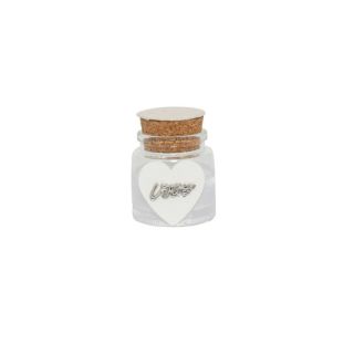 Barattolino in vetro wedding con cuore bianco e scritta