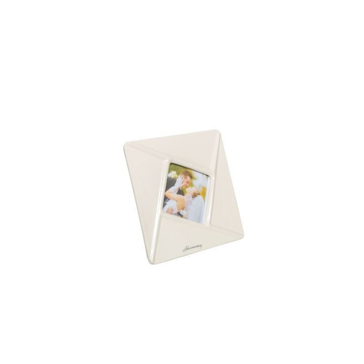 Portafoto in porcellana quadrato bianco 14,5x1 con box