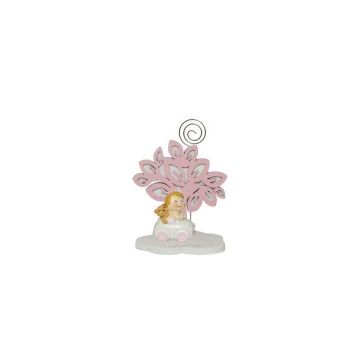Albero della vita rosa con bimba 3D resina con automezzi