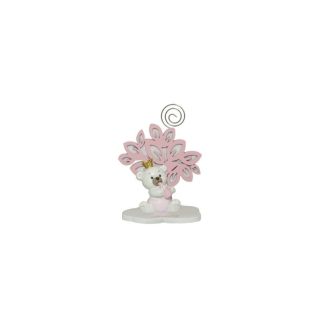 Albero della vita rosa con orsetto 3D resina bimba con corona
