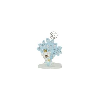 Albero della vita celeste con orsetto 3D resina bimbo con corona