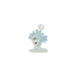 Albero della vita celeste con orsetto 3D resina bimbo con corona