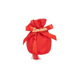 Sacchettone in cotone rosso con accessorio