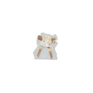 Magnete cresima resina bianco con oro
