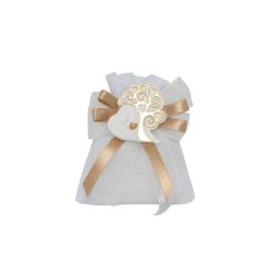 Magnete bimbo comunione resina bianco con oro