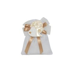 Magnete bimba comunione resina bianco con oro