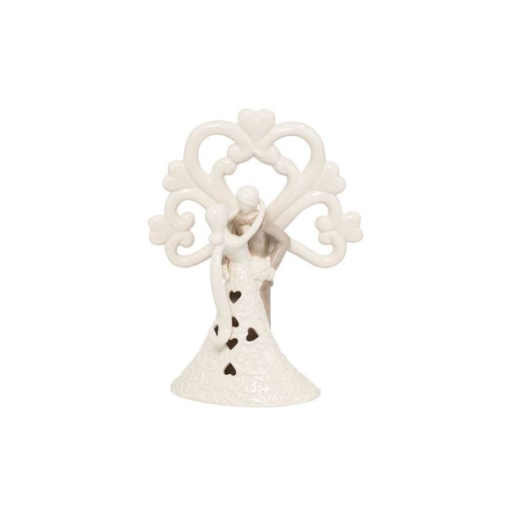 Coppia con albero della vita porcellana grande con LED