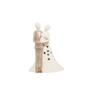Sacra famiglia porcellana grande con LED