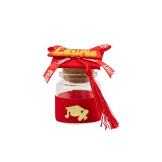 Barattolino in vetro laurea con accessorio "laurea" legno + plastica o