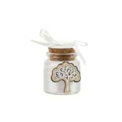 Barattolino in vetro con applicazione albero della vita