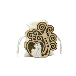 Scatolina in legno albero con coppia gessetto