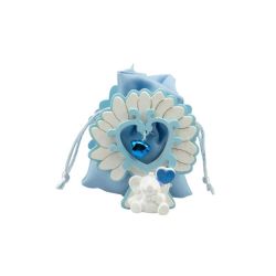 Scatolina in legno albero con elefante celeste