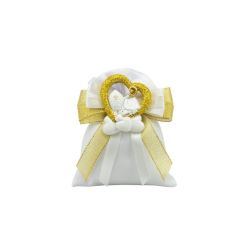 Magnete in resina nuvola con cuore cresima glitter oro