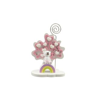 Albero della vita cuori rosa piccolo con orsetto bimba 3D resina su ar