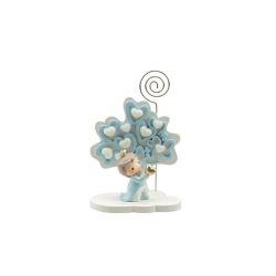 Albero della vita cuori celeste piccolo con principe resina 3D con cuore oro