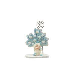 Albero della vita cuori celeste piccolo con unicorno bimbo 3D con ali dorate oro con fazz