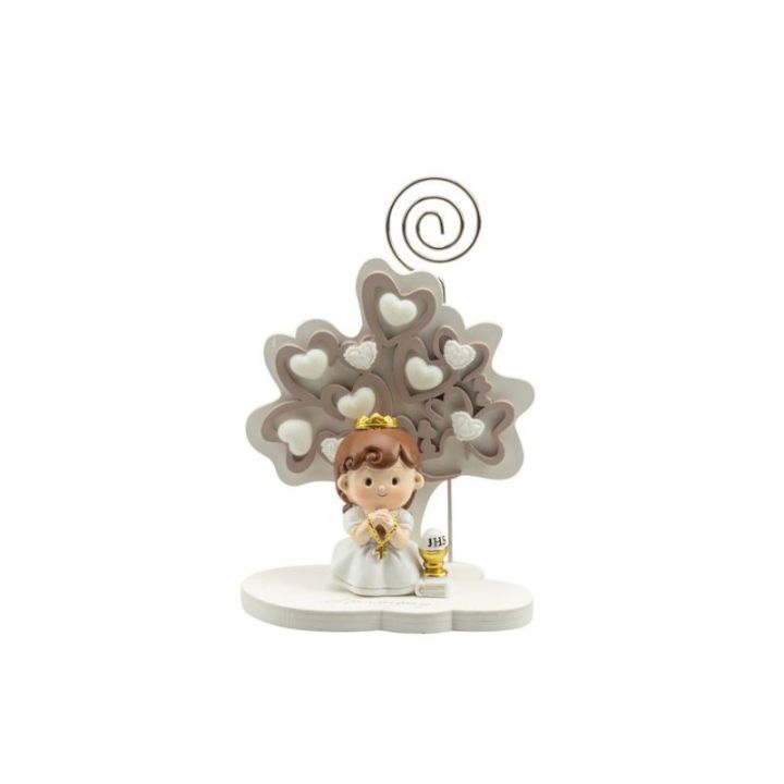 Albero della vita con bimba comunione in resina