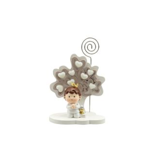 Albero della vita con bimbo comunione in resina