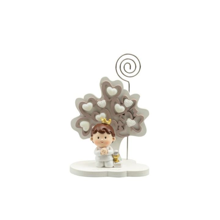 Albero della vita con bimbo comunione in resina