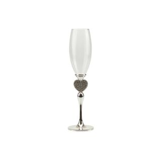 Coppia flut argento con cuore con strass