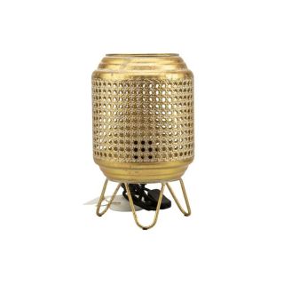 Lampada traforata metallo oro glamour con filo