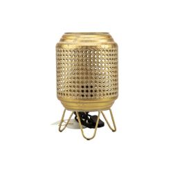 Lampada traforata metallo oro glamour con filo