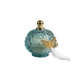 Candela in vetro profumata (wild redwood) vaso azzurra