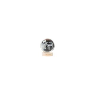 Sfera in vetro principe con filo e base legno