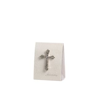 Scatolina portaconfetti carta e pvc bianca con croce strass