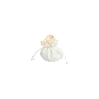 Sacchetto portaconfetti bianco con fiore