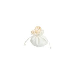 Sacchetto portaconfetti bianco con fiore